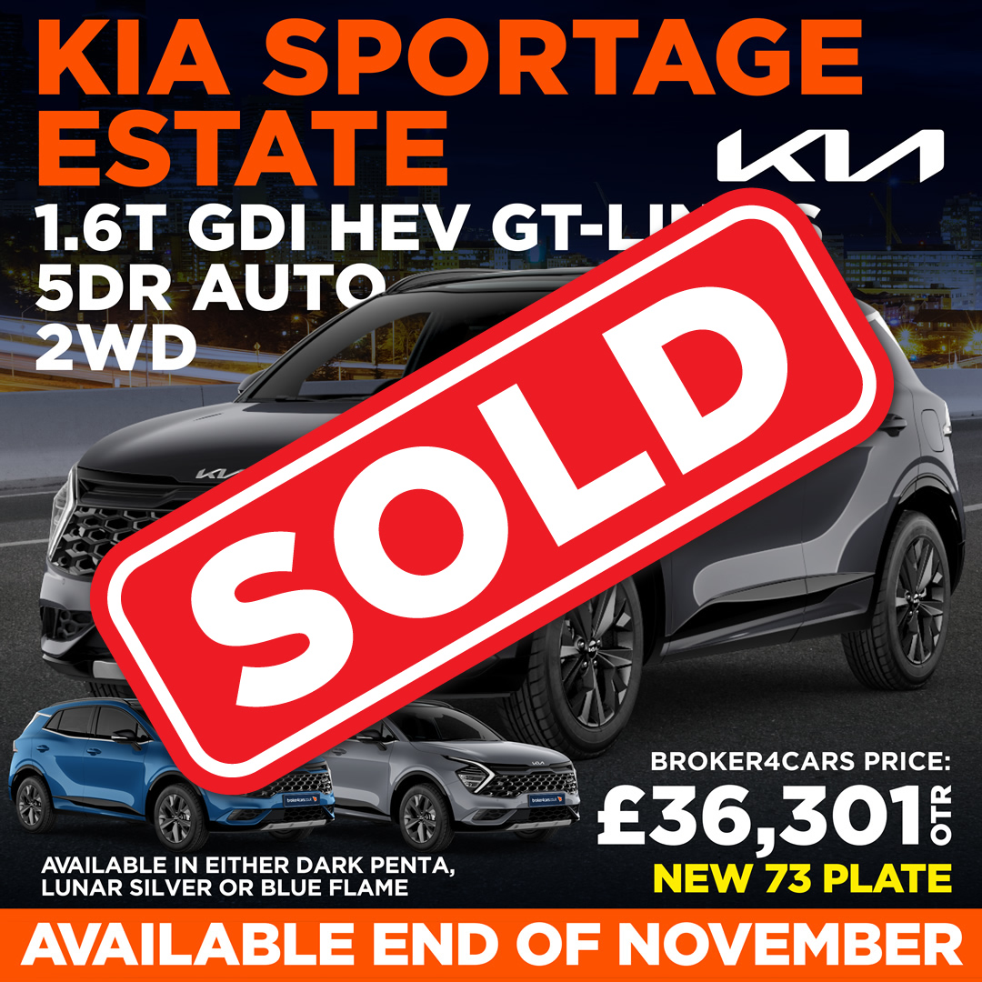 KIA SPORTAGE ESTATE 1.6T GDi HEV GT-Line S 5dr Auto 2WD. Available in either Dark Penta, Silver or Blue Flame. Available approx end of November. Broker4Cars Price £36,301 OTR